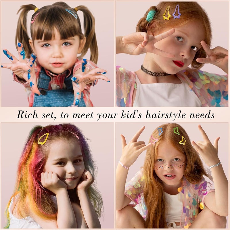 obeoby 82 Pcs 5 Styles Colorful Hair Clips for Girls, Metal Snap Girls Clips Cute Pattern Barrettes for Kids Baby Toddlers Hair Accessories Birthday Valentines Day Gifts - Image 4